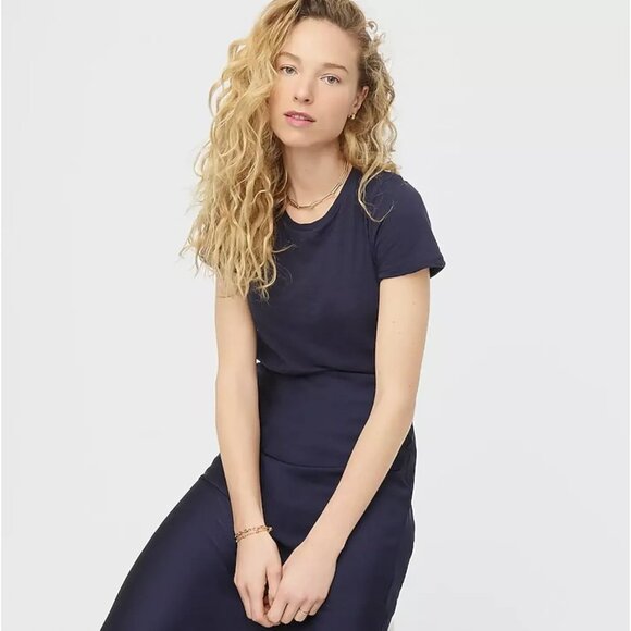 J.Crew Vintage Cotton Tee in Navy Blue Crewneck T-Shirt Short Sleeve Size Small - Picture 1 of 7